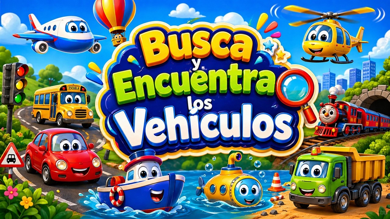 Juego Visual: Busca y Encuentra Vehículos para Niños de 3 a 7 Años