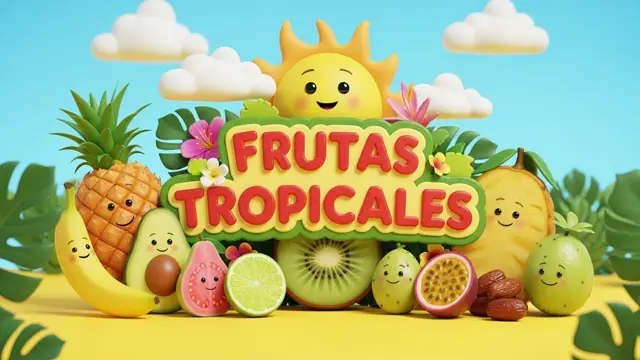 Frutas Tropicales para Niños: Piña, Plátano, Aguacate y Guayaba