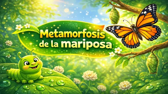 Metamorfosis de la Mariposa Explicada a Niños: Oruga, Crisálida y Vuelo